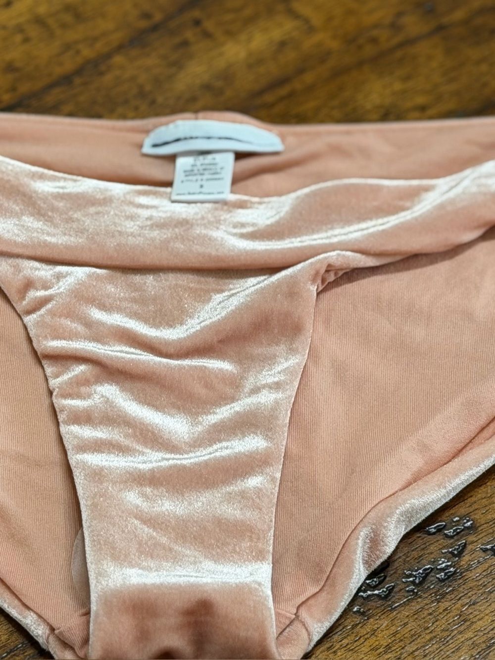 Robin Piccone Bikini Bottom Womens Blush Pink Velour Roxy New $86